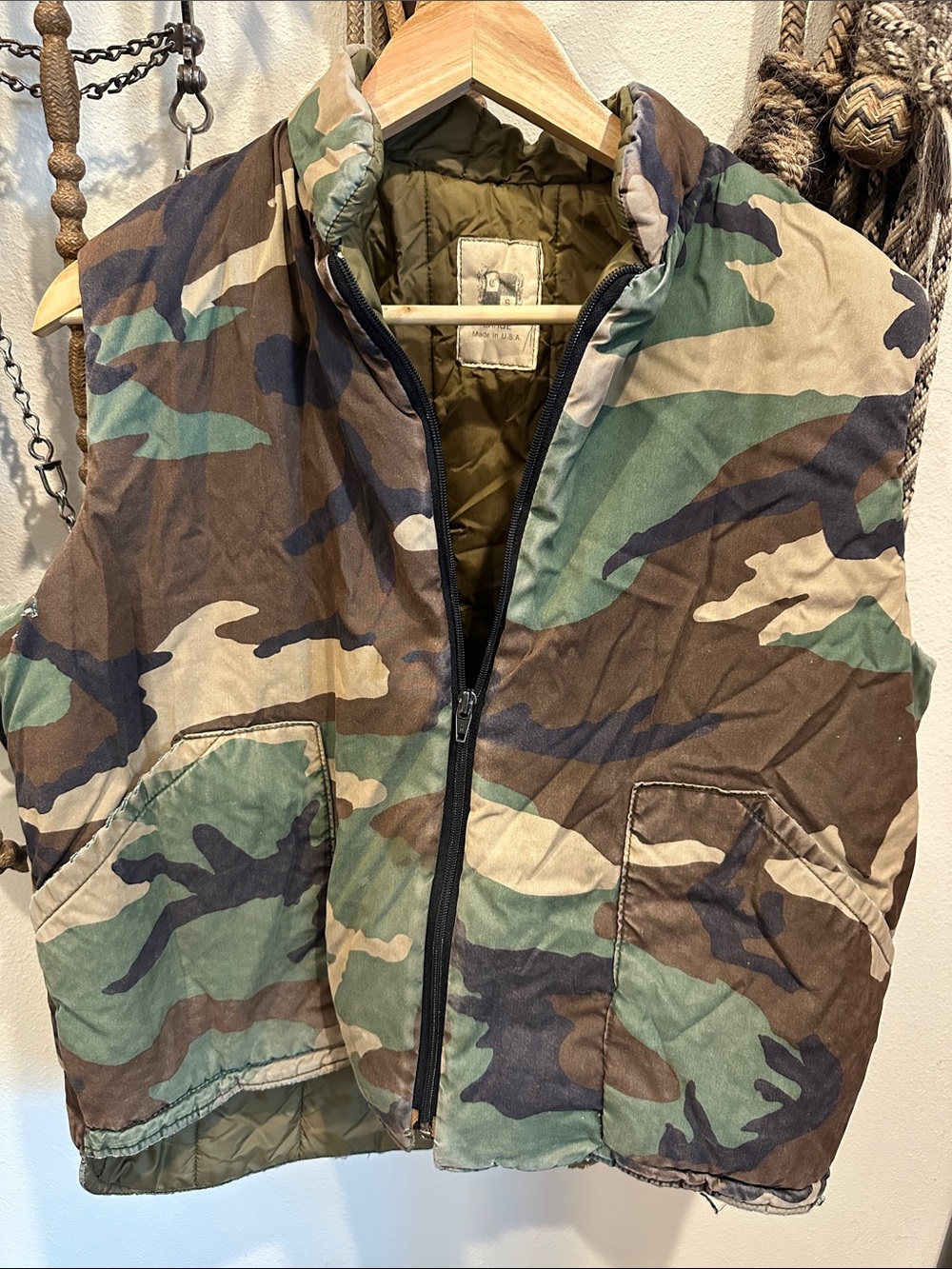 Camouflage Puffy Vest - Green Camo
